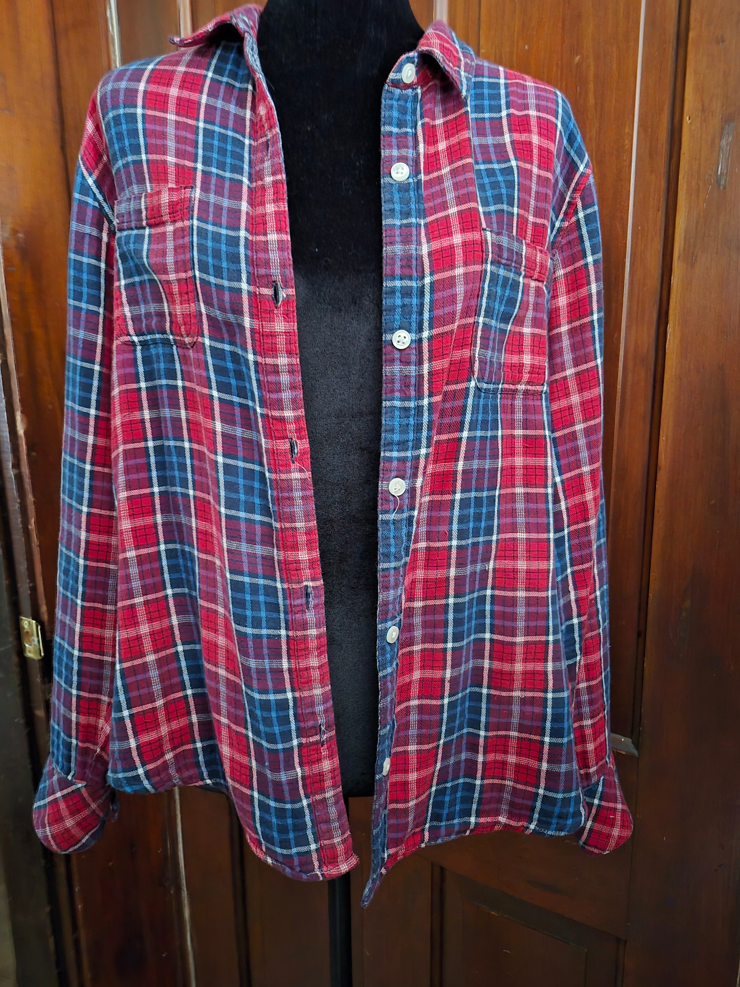 Vintage ZZTop upcycled flannel top